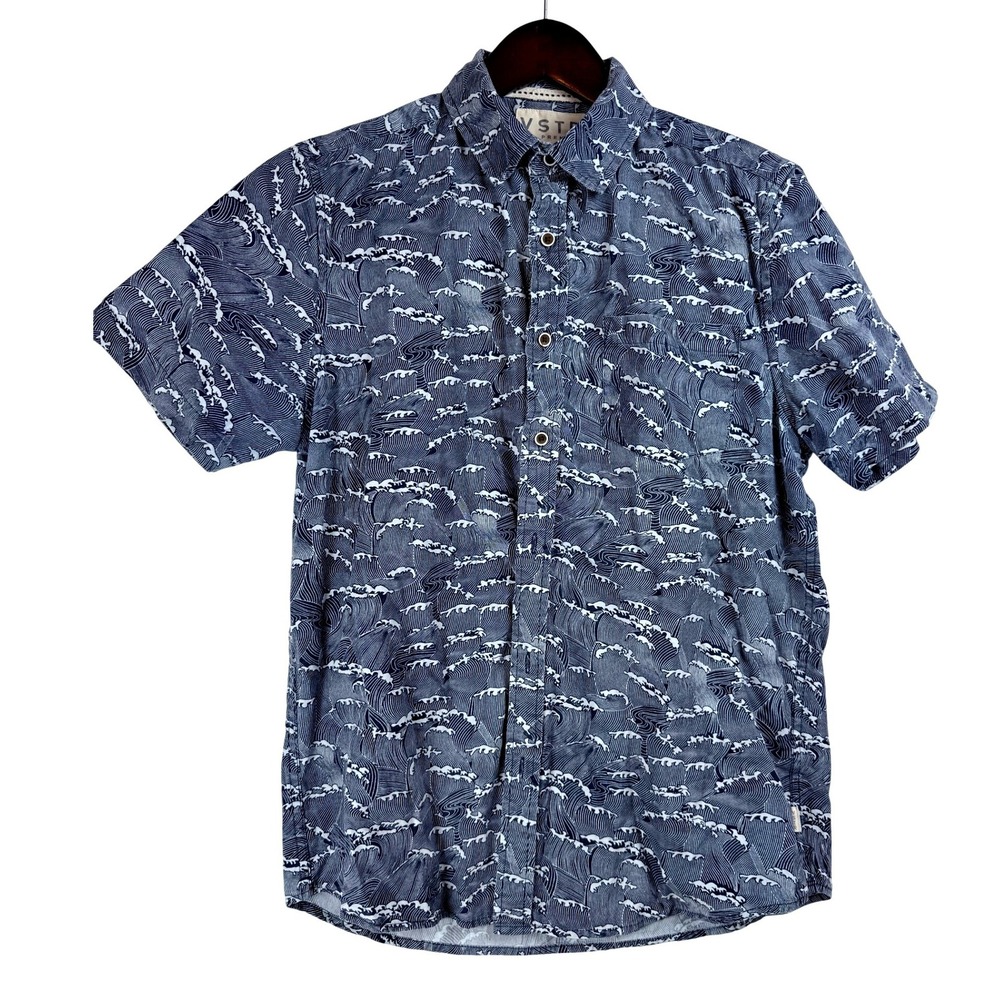 VSTR Premium Mens Modern Nomad Wardrobe‎ Short Sleeve Button Up Shirt Size M
